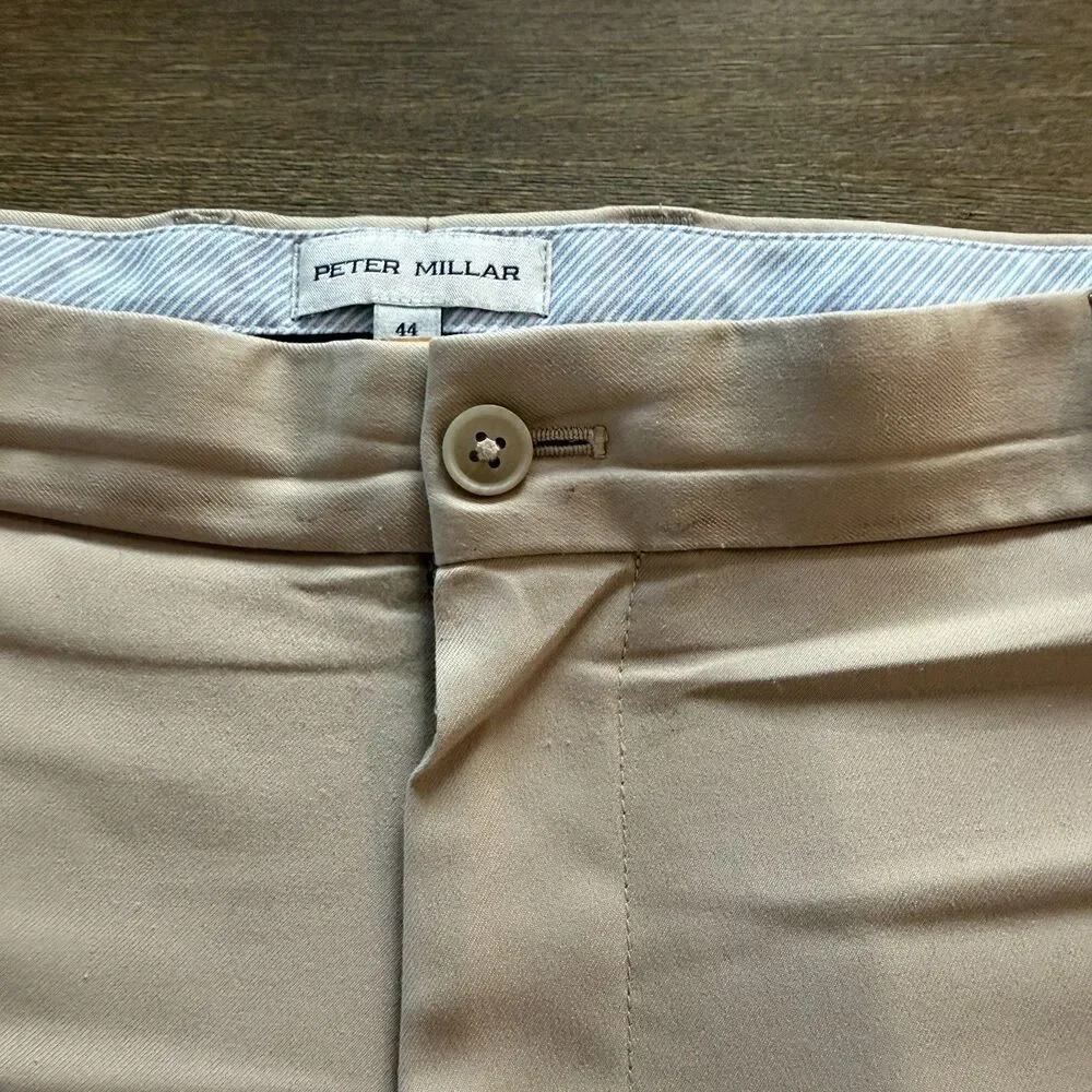 Peter Millar Salem Classic Fit Khaki Chino Shorts Men 44 Golf Preppy Stretch